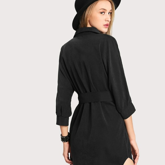 New Tie Waist Shirt Dress - Picture 5 of 6